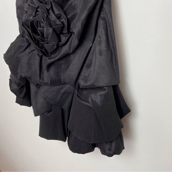 DAISY black dress strapless silky contemporary dark Academia luxury XS - Picture 7 of 16